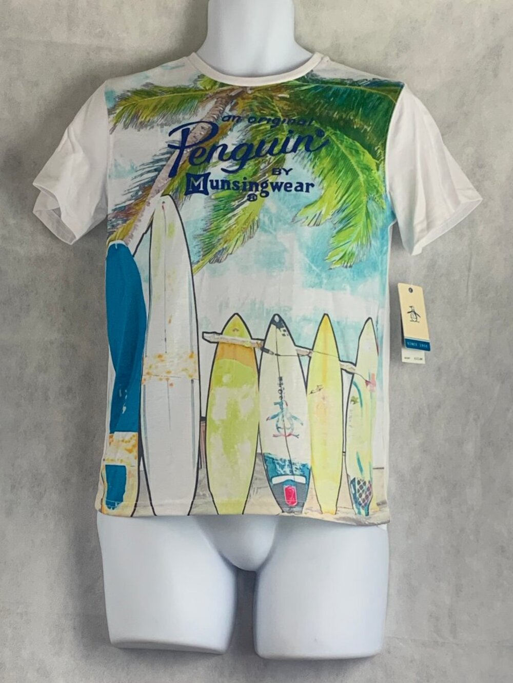 Original Penguin Boy's Surf Logo Short-Sleeve Graphic T-Shirt, Multi, Large